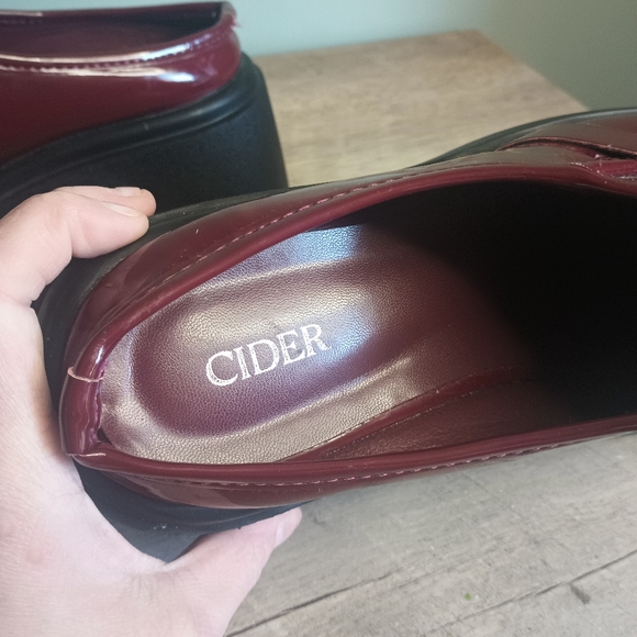 Cider Dark Academia Platform Loafers Clogs 10  Patent Burgundy Punk Cybergoth - Picture 9 of 11